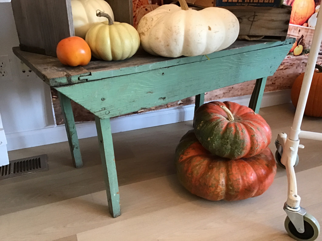 Green wooden table