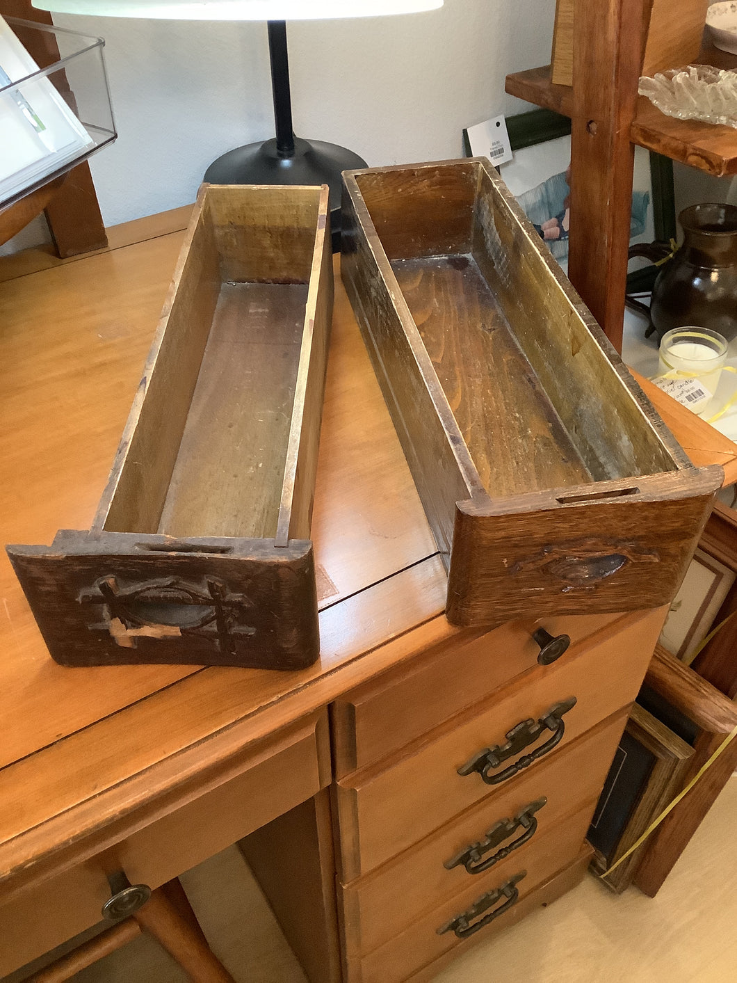 Vintage sewing machine drawers