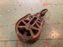 Load image into Gallery viewer, Vintage wood pulley
