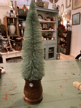 Load image into Gallery viewer, Bottle brush tree in vintage base
