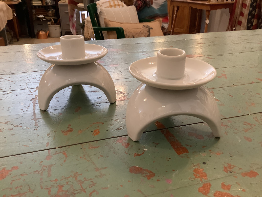 Japanese porcelain candleholders