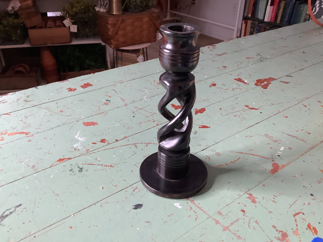 Wood candlestick