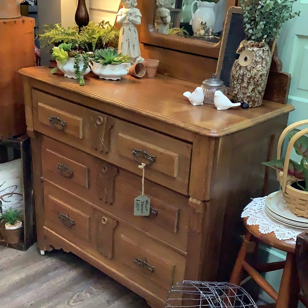 Vintage walnut dresser