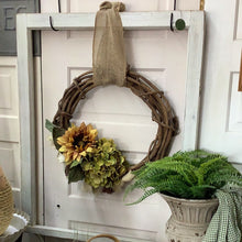 Load image into Gallery viewer, Sunflower wreath in frame
