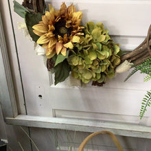 Load image into Gallery viewer, Sunflower wreath in frame
