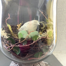 Load image into Gallery viewer, Glass urn with bird and nest

